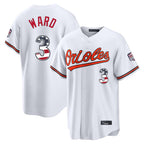 Choea B.Orioles #3 Taylor Ward Player White USA 250 Fourth of July Home Game Stitched Jerseys