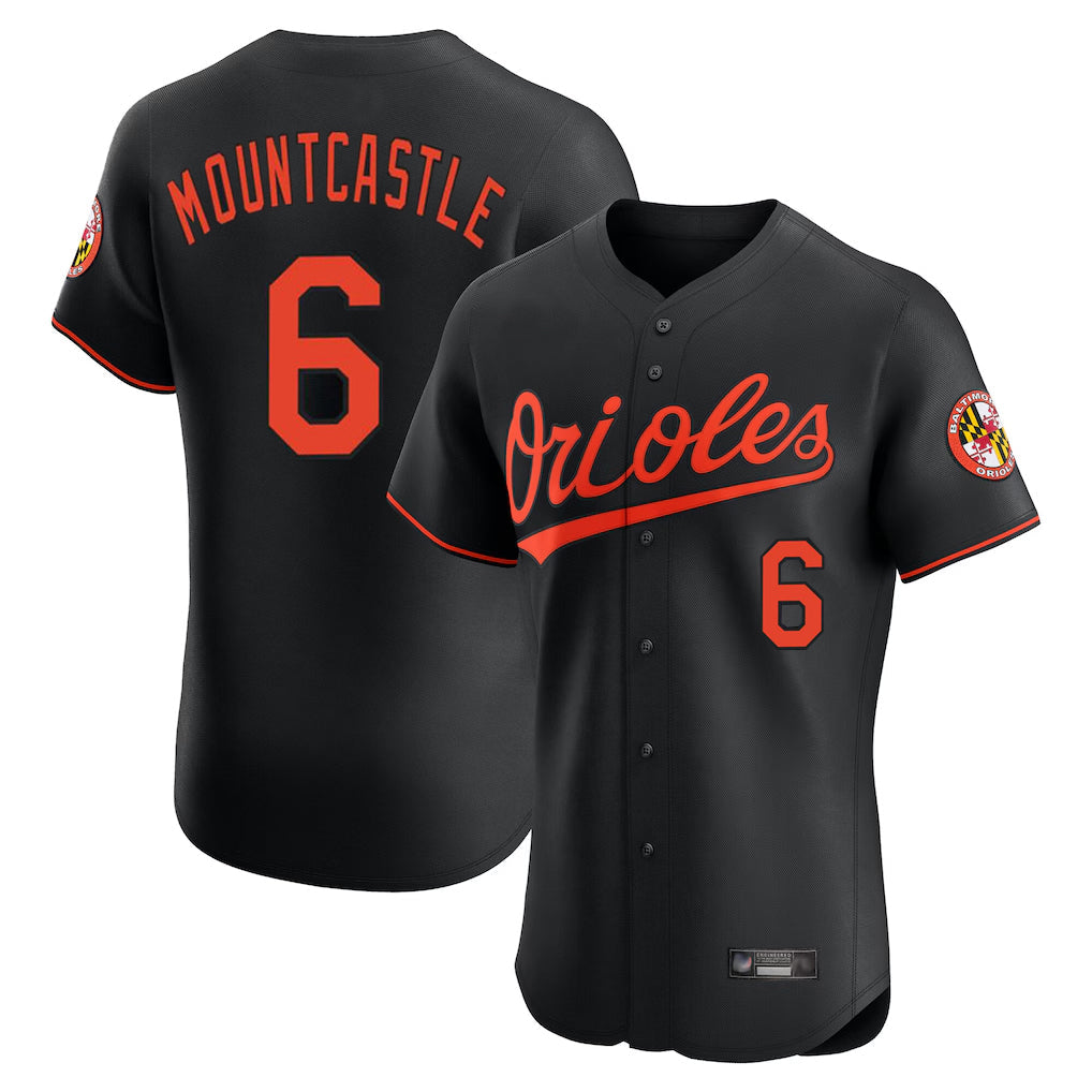 Choea B.Orioles #6 Ryan Mountcastle Player Black Limited Elite Home Game Stitched Jerseys