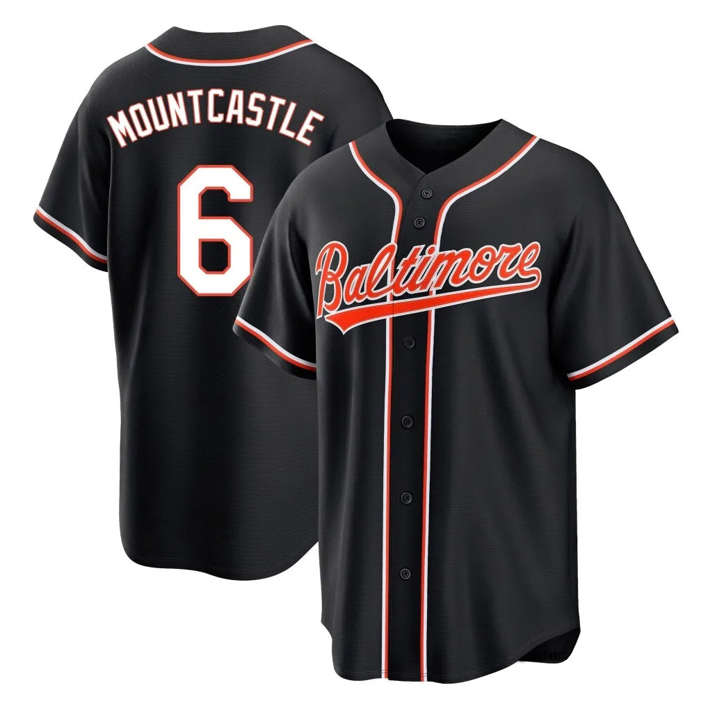 Choea B.Orioles #6 Ryan Mountcastle Player Black Out Home Game Stitched Jerseys