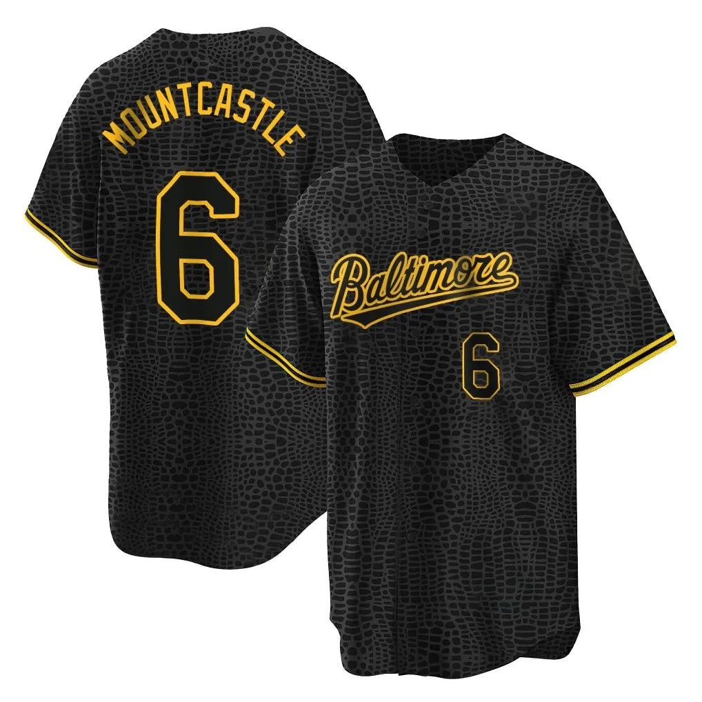 Choea B.Orioles #6 Ryan Mountcastle Player Black Snake Skin City Home Game Stitched Jerseys
