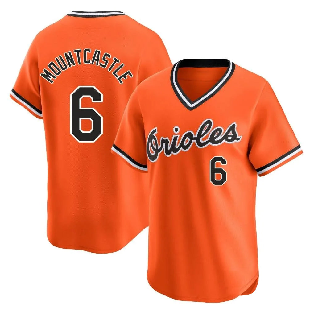 Choea B.Orioles #6 Ryan Mountcastle Player Orange T-shirt Limited Home Game Stitched Jerseys