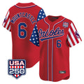 Choea B.Orioles #6 Ryan Mountcastle Player Red USA 250 Independence Day Vapor Premier Limited Home Game Stitched Jerseys