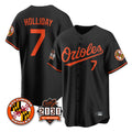 Choea B.Orioles #7 Jackson Holliday Player Black 30th Anniversary of 2131 Home Game Stitched Jerseys