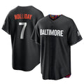 Choea B.Orioles #7 Jackson Holliday Player Black City Connect Home Game Stitched Jerseys