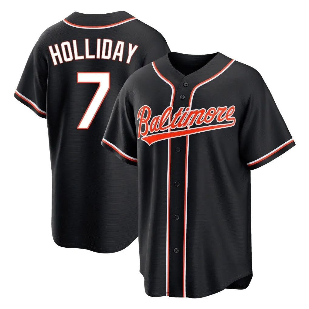 Choea B.Orioles #7 Jackson Holliday Player Black Out Home Game Stitched Jerseys