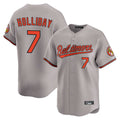Choea B.Orioles #7 Jackson Holliday Player Gray Limited Home Game Stitched Jerseys