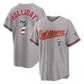 Choea B.Orioles #7 Jackson Holliday Player Gray USA 250 Fourth of July Home Game Stitched Jerseys