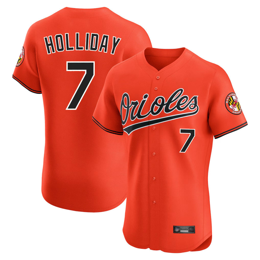 Choea B.Orioles #7 Jackson Holliday Player Orange Limited Elite Home Game Stitched Jerseys