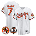 Choea B.Orioles #7 Jackson Holliday Player White 30th Anniversary of 2131 Home Game Stitched Jerseys