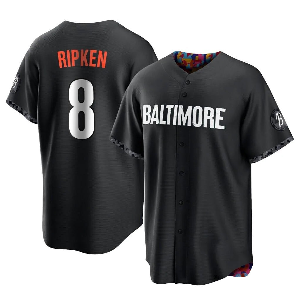 Choea B.Orioles #8 Cal Ripken Player Black City Connect Home Game Stitched Jerseys