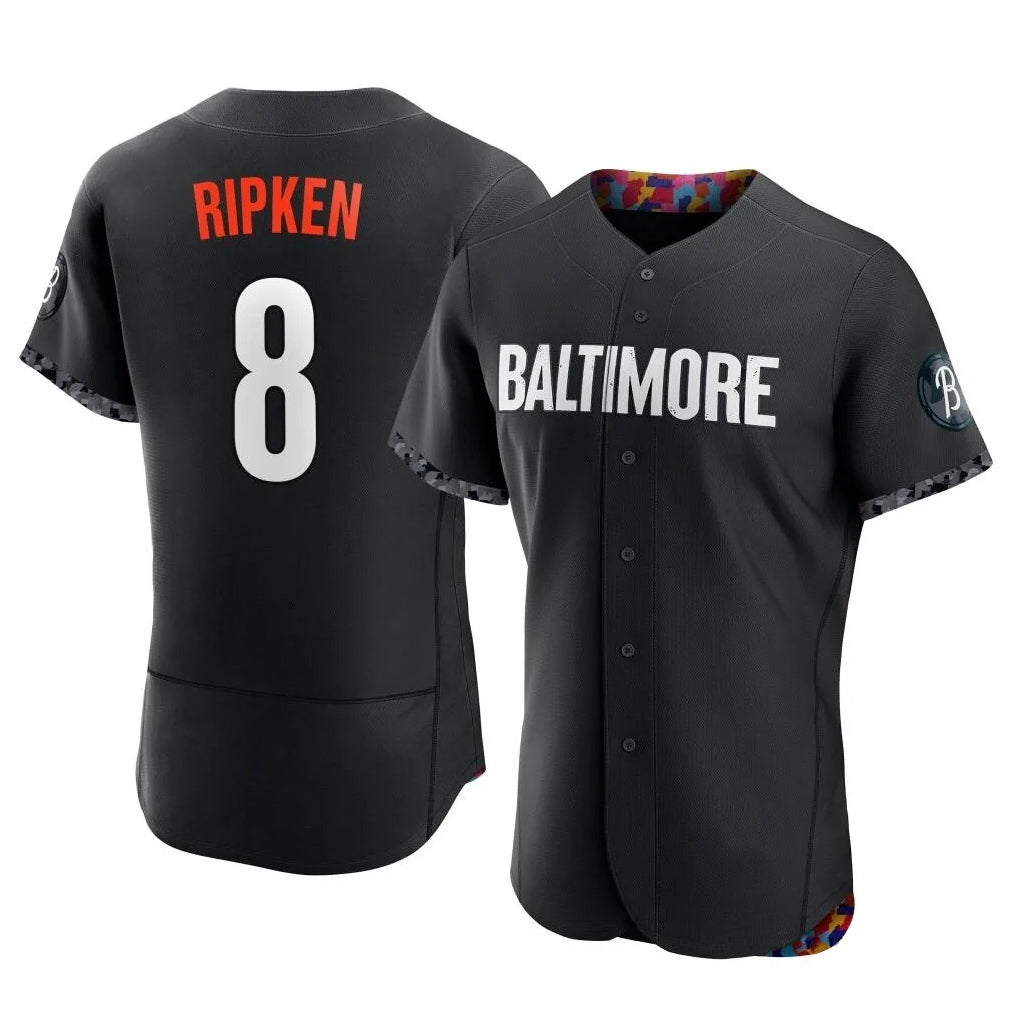 Choea B.Orioles #8 Cal Ripken Player Black City Connect Limited Elite Home Game Stitched Jerseys