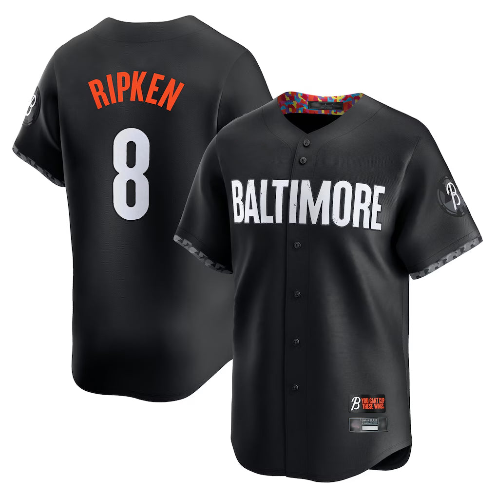 Choea B.Orioles #8 Cal Ripken Player Black City Connect Limited Home Game Stitched Jerseys