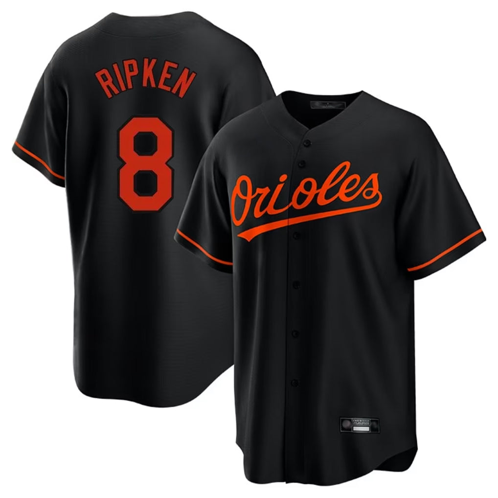 Choea B.Orioles #8 Cal Ripken Player Black Home Game Stitched Jerseys