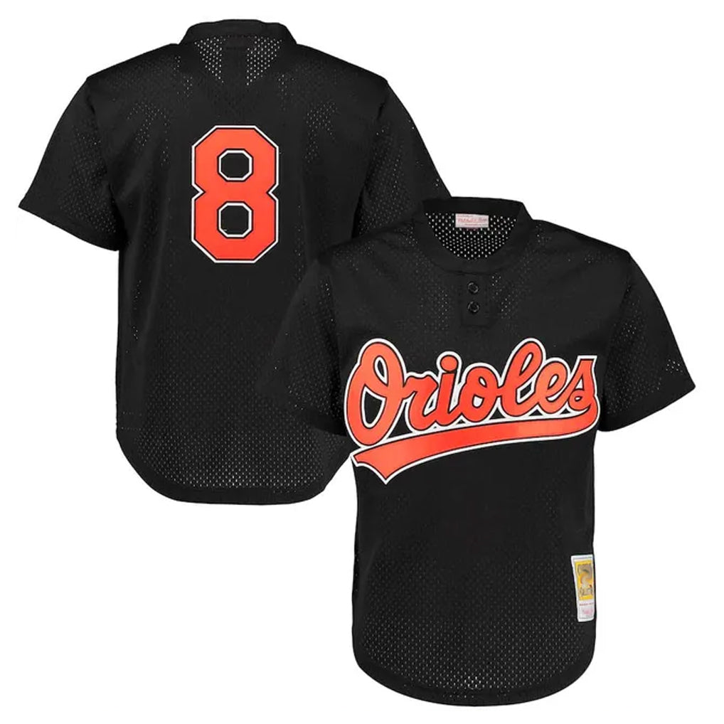 Choea B.Orioles #8 Cal Ripken Player Black Mitchell & Ness 1997 Cooperstown Mesh Game Stitched Jerseys