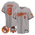 Choea B.Orioles #8 Cal Ripken Player Gray 30th Anniversary of 2131 Home Game Stitched Jerseys