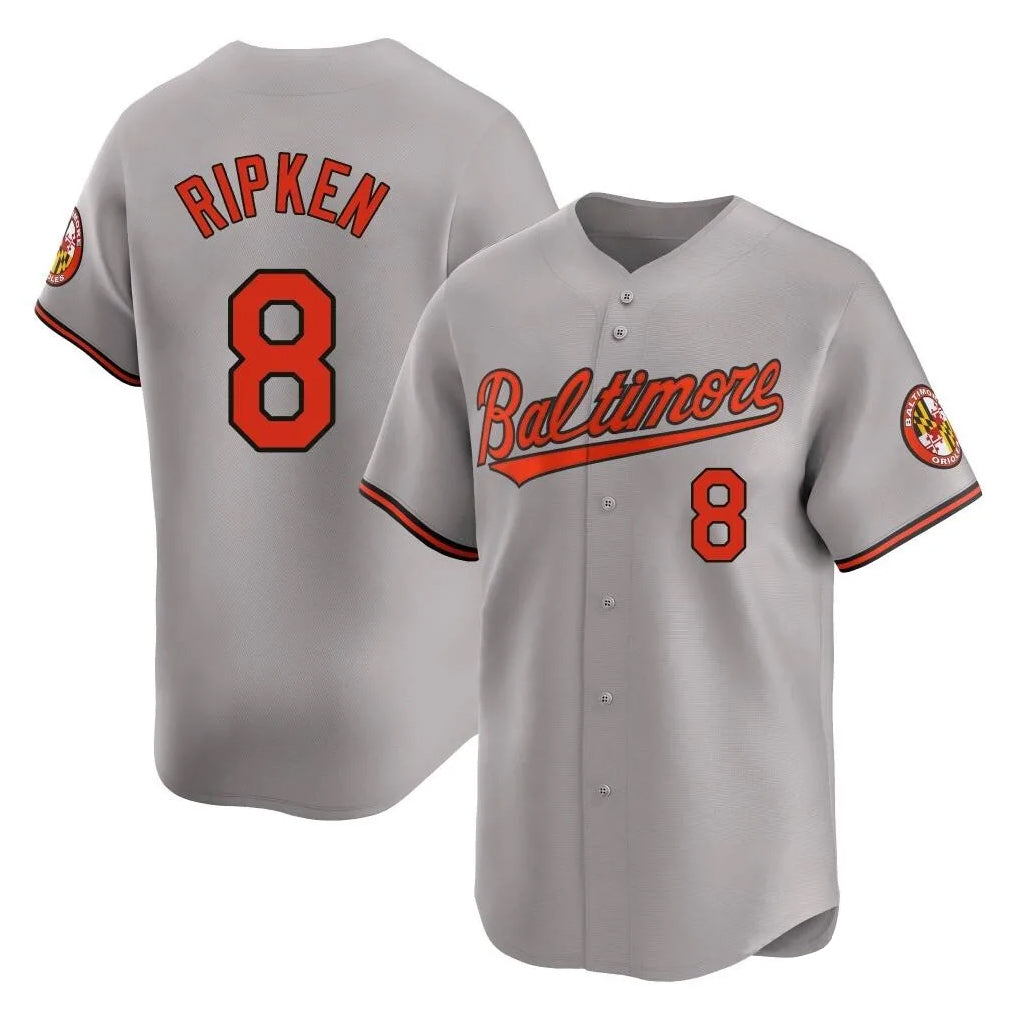 Choea B.Orioles #8 Cal Ripken Player Gray Limited Home Game Stitched Jerseys