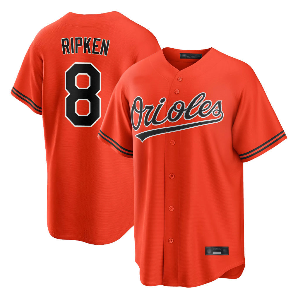 Choea B.Orioles #8 Cal Ripken Player Orange Home Game Stitched Jerseys