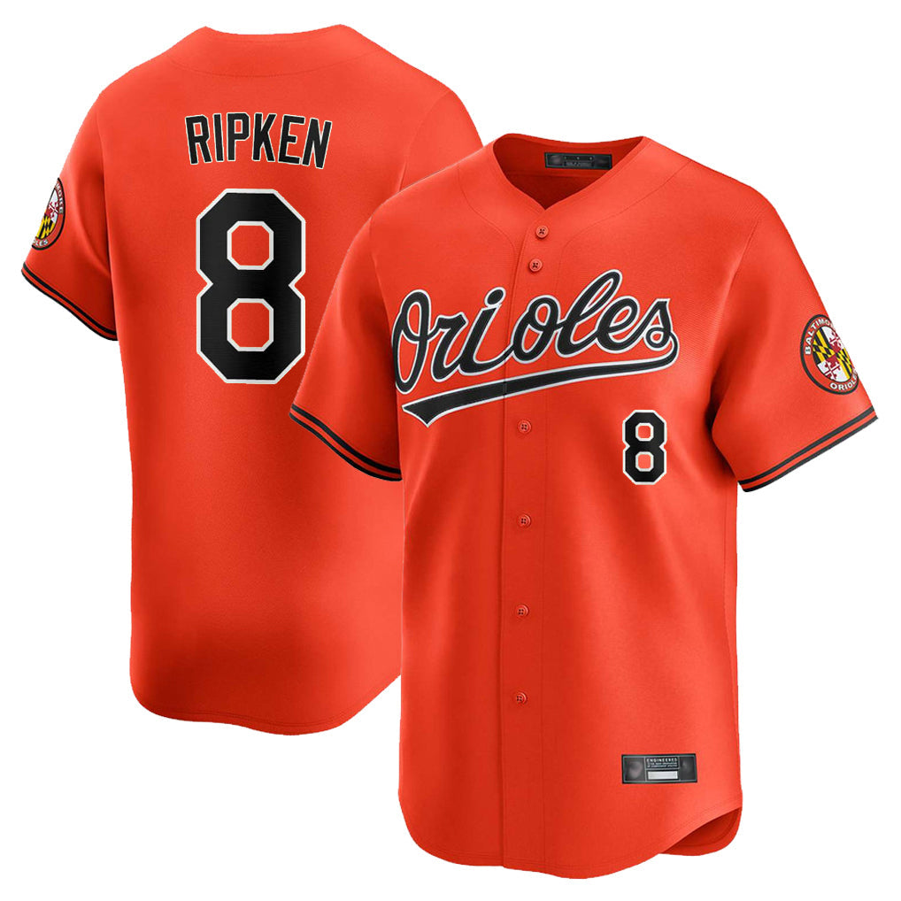 Choea B.Orioles #8 Cal Ripken Player Orange Limited Home Game Stitched Jerseys