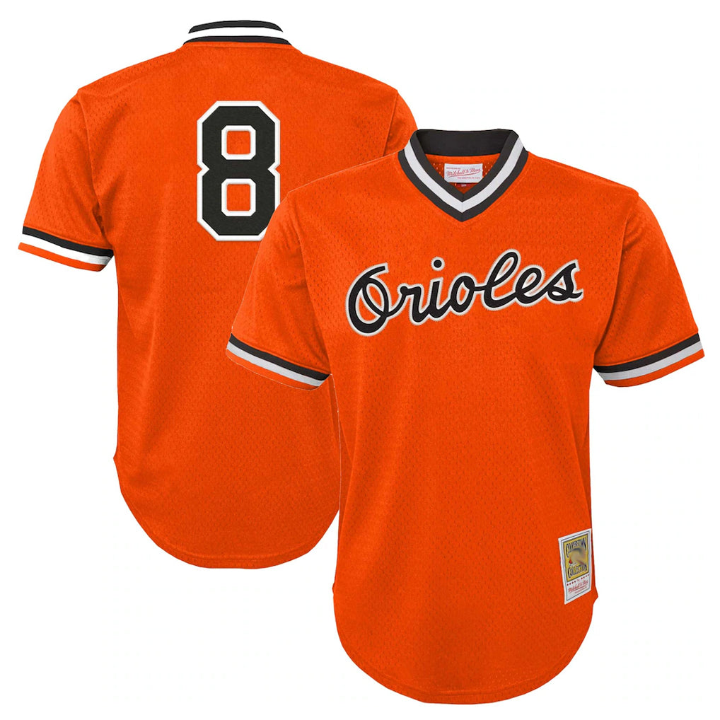 Choea B.Orioles #8 Cal Ripken Player Orange Mitchell & Ness Cooperstown Collection Mesh T-shirt Game Stitched Jerseys