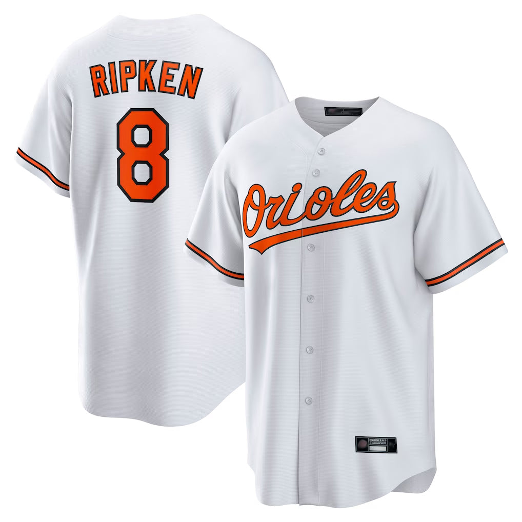Choea B.Orioles #8 Cal Ripken Player White Home Game Stitched Jerseys