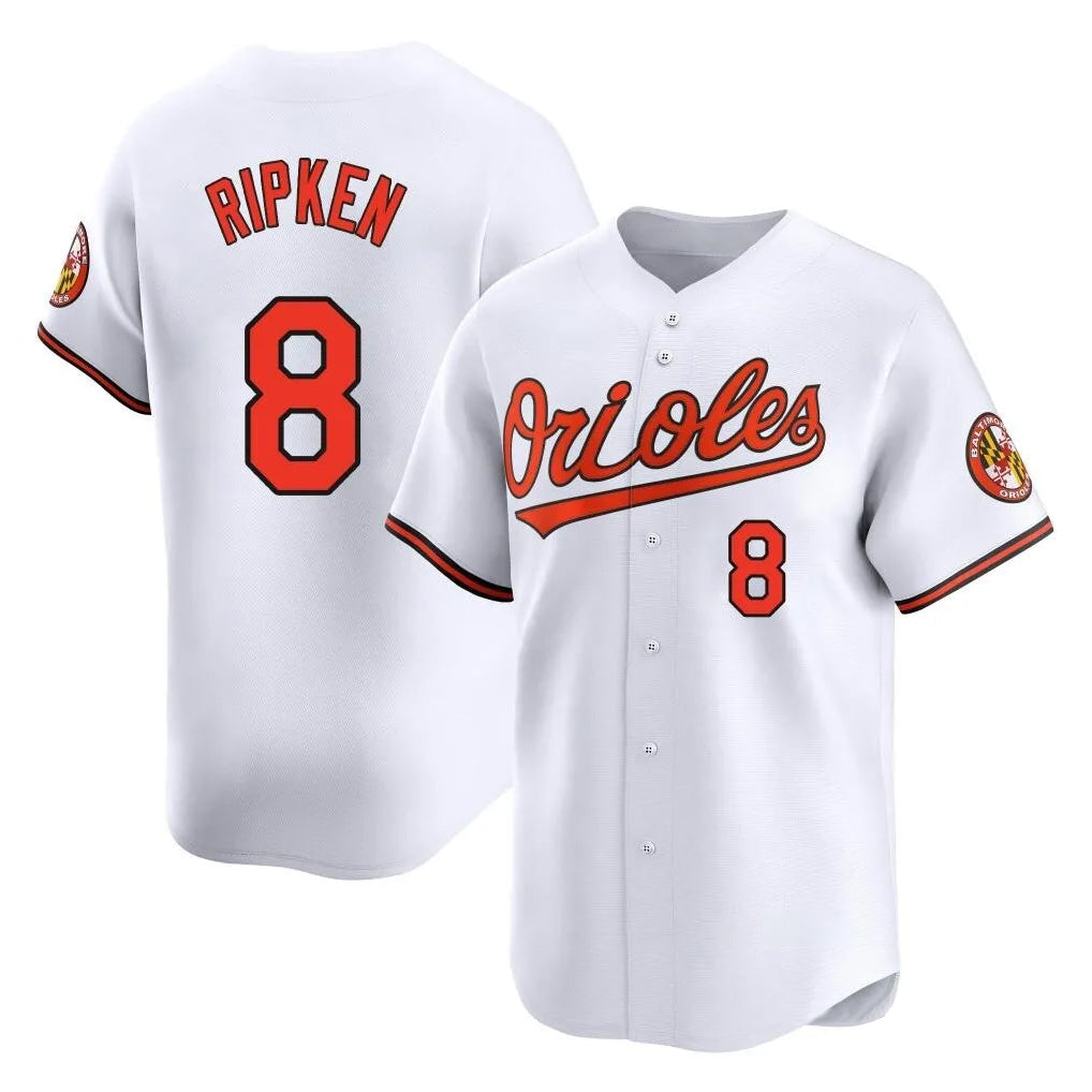 Choea B.Orioles #8 Cal Ripken Player White Limited Home Game Stitched Jerseys