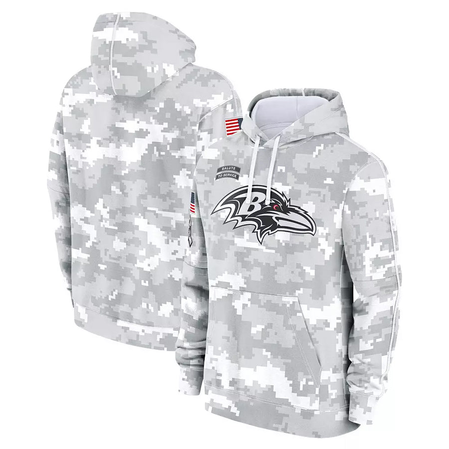 Choea B.Ravens Player Military Hoodie Arctic Camo Salute To Service Stitched Jerseys