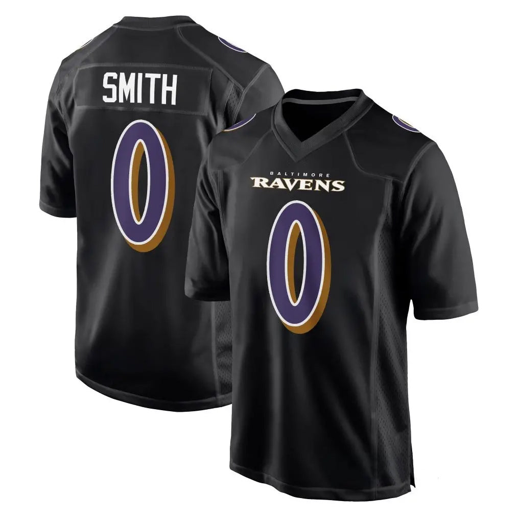 Choea B.Ravens #0 Roquan Smith Player Black Carbon Fashion Home Game Stitched Jerseys