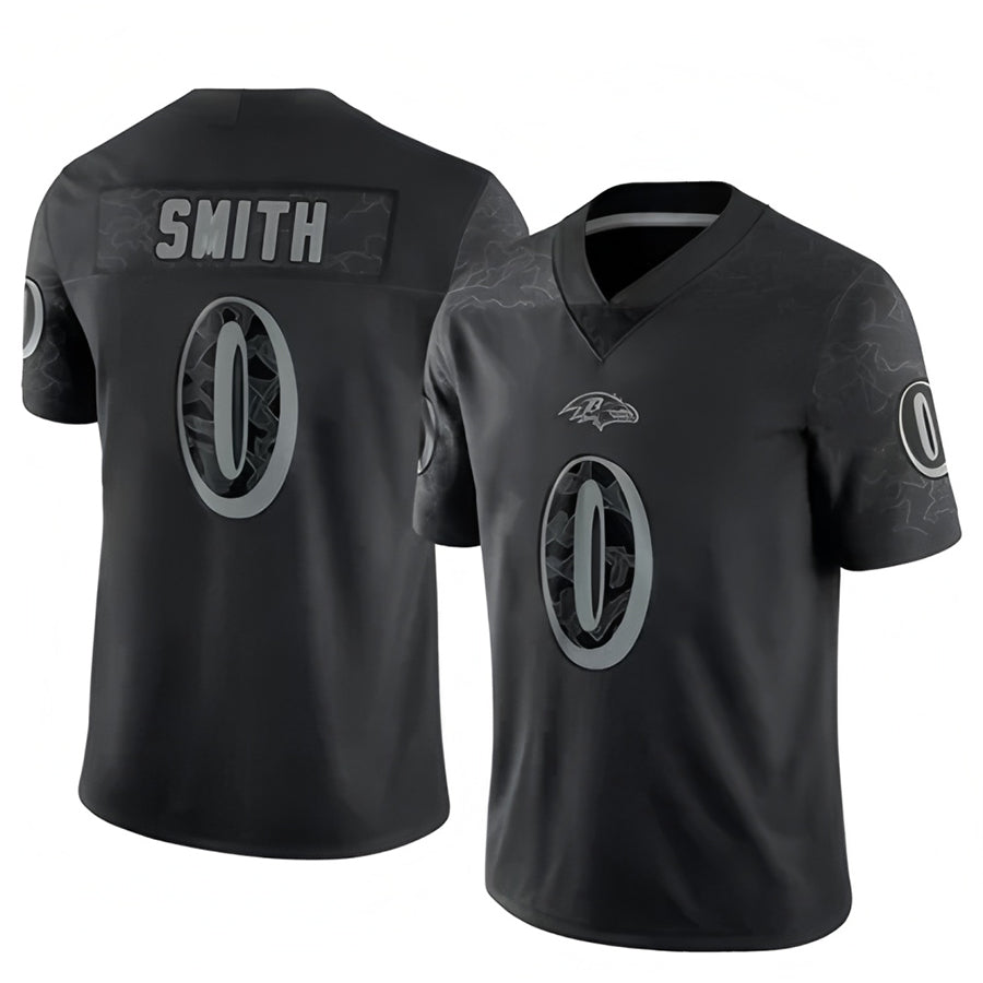 Choea B.Ravens #0 Roquan Smith Player Black REFLECTIVE Limited Stitched Jerseys