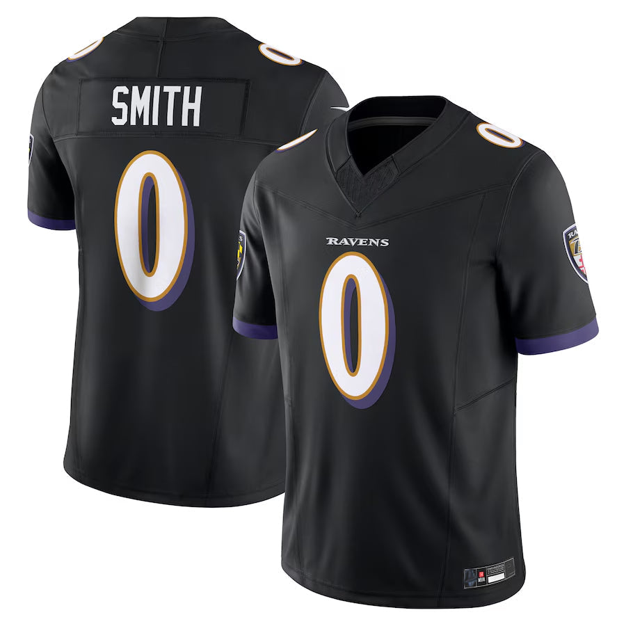 Choea B.Ravens #0 Roquan Smith Player Black Vapor F.U.S.E. Limited Stitched Jerseys