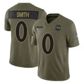 Choea B.Ravens #0 Roquan Smith Player Olive Salute To Service Limited Home Game Stitched Jerseys