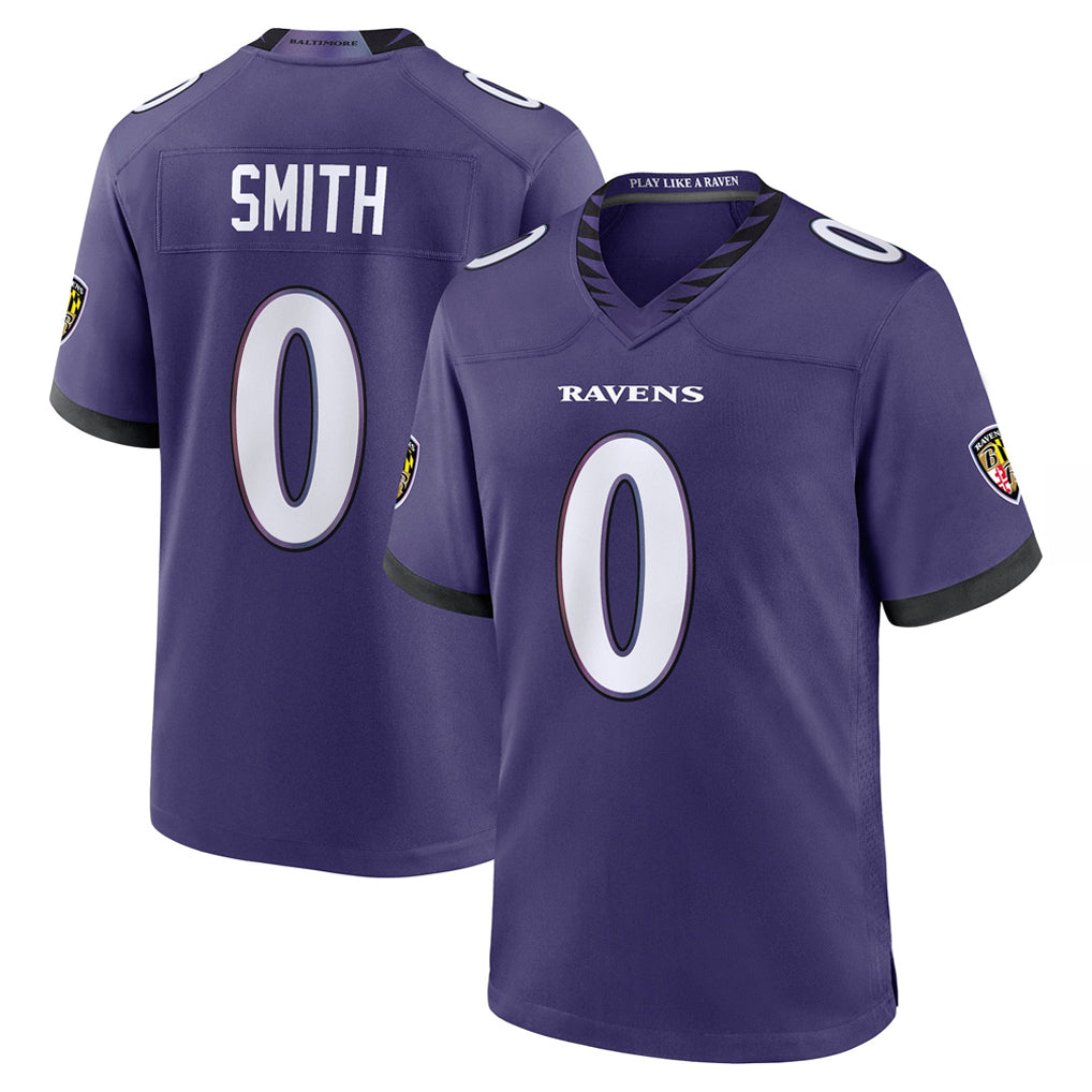 Choea B.Ravens #0 Roquan Smith Player Purple Home Game Stitched Jerseys