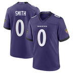 Choea B.Ravens #0 Roquan Smith Player Purple Home Game Stitched Jerseys