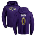 Choea B.Ravens #0 Roquan Smith Player Purple Salute to Service Pullover Hoodie Stitched Jerseys