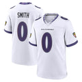 Choea B.Ravens #0 Roquan Smith Player White Purple Home Game Stitched Jerseys