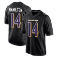 Choea B.Ravens #14 Kyle Hamilton Player Black Carbon Fashion Game Home Stitched Jerseys