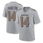 Choea B.Ravens #14 Kyle Hamilton Player Gray Replica Limited Stitched Jerseys
