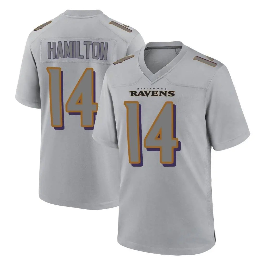 Choea B.Ravens #14 Kyle Hamilton Player Gray Replica Limited Stitched Jerseys