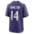 Choea B.Ravens #14 Kyle Hamilton Player Purple Home Game Stitched Jerseys