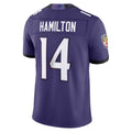 Choea B.Ravens #14 Kyle Hamilton Player Purple Limited Elite Home Game Stitched Jerseys