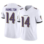 Choea B.Ravens #14 Kyle Hamilton Player White Vapor F.U.S.E. Limited Elite Home Game Stitched Jerseys