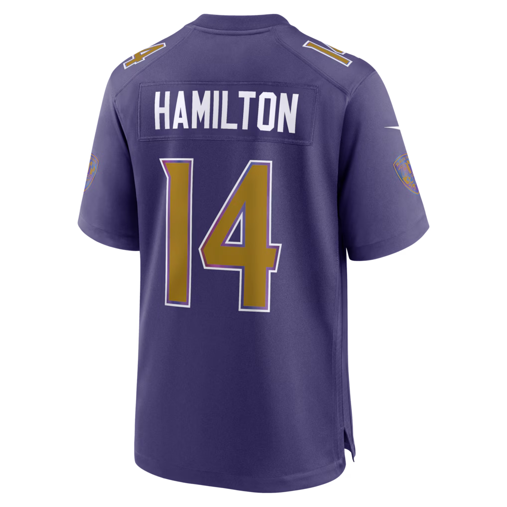 Choea B.Ravens #14 Kyle Hamilton Purple Alternate Game Stitched Jerseys