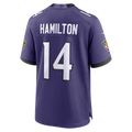 Choea B.Ravens #14 Kyle Hamilton Purple Team Game Stitched Jerseys