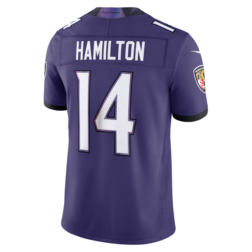 Choea B.Ravens #14 Kyle Hamilton Purple Team Vapor F.U.S.E. Stitched Limited Jerseys