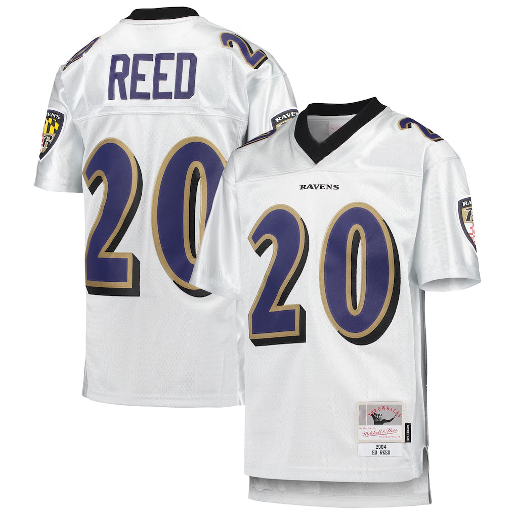 Choea B.Ravens #20 Ed Reed Player White Mitchell & Ness Platinum Legacy Limtied Football Jerseys