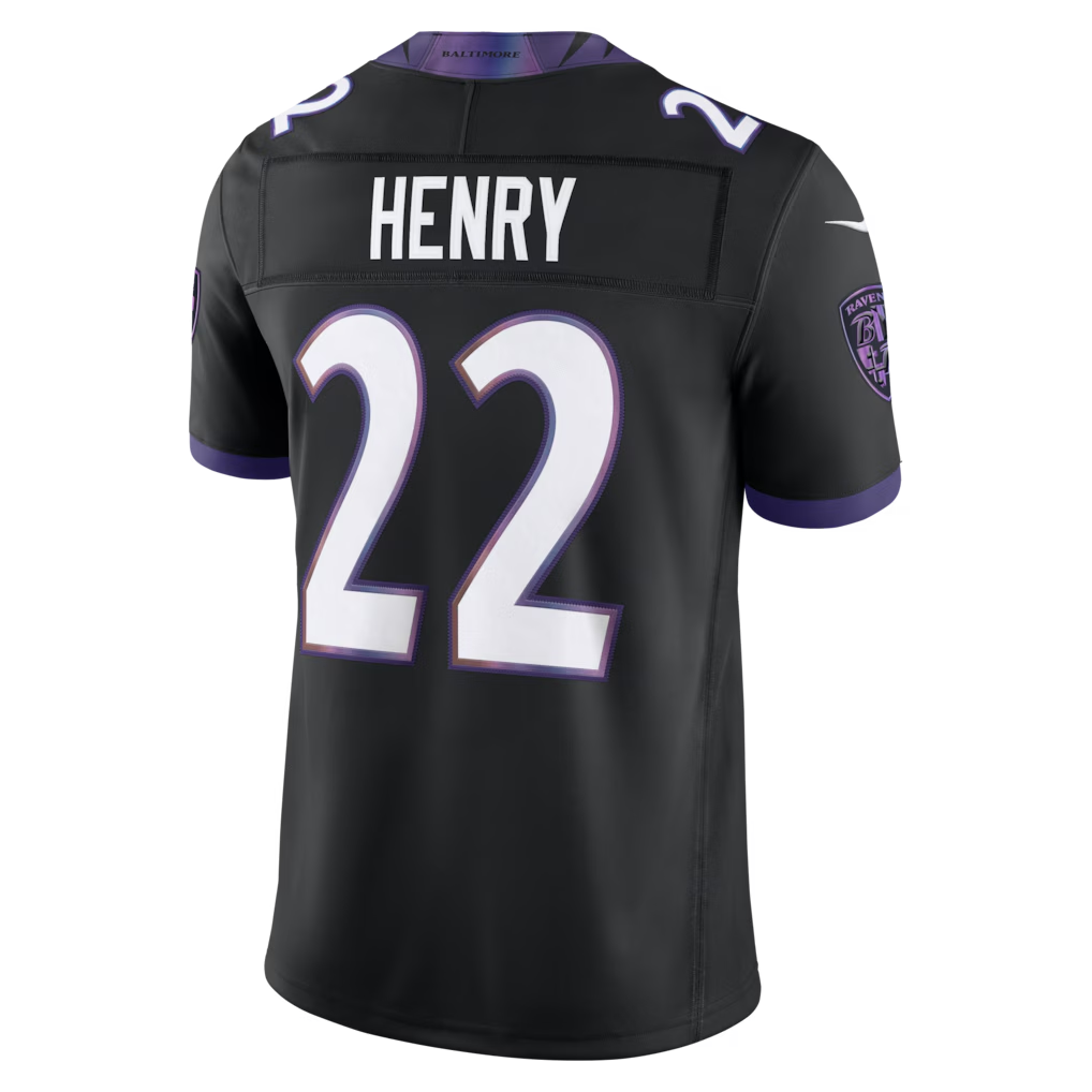 Choea B.Ravens #22 Derrick Henry Black Alternate Alternate Vapor F.U.S.E. Stitched Limited Jerseys