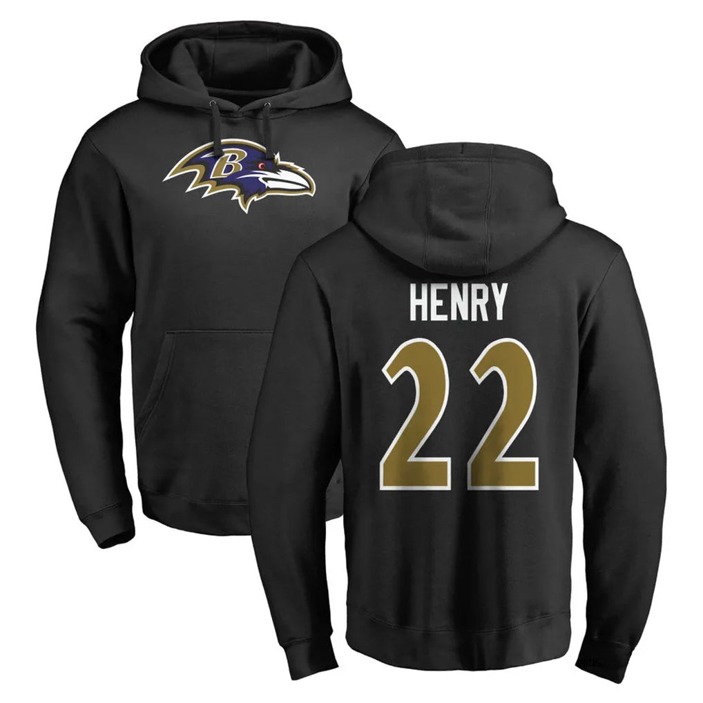 Choea B.Ravens #22 Derrick Henry Player Black Pullover Hoodie Stitched Jerseys