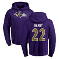 Choea B.Ravens #22 Derrick Henry Player Purple Salute to Service Pullover Hoodie Stitched Jerseys