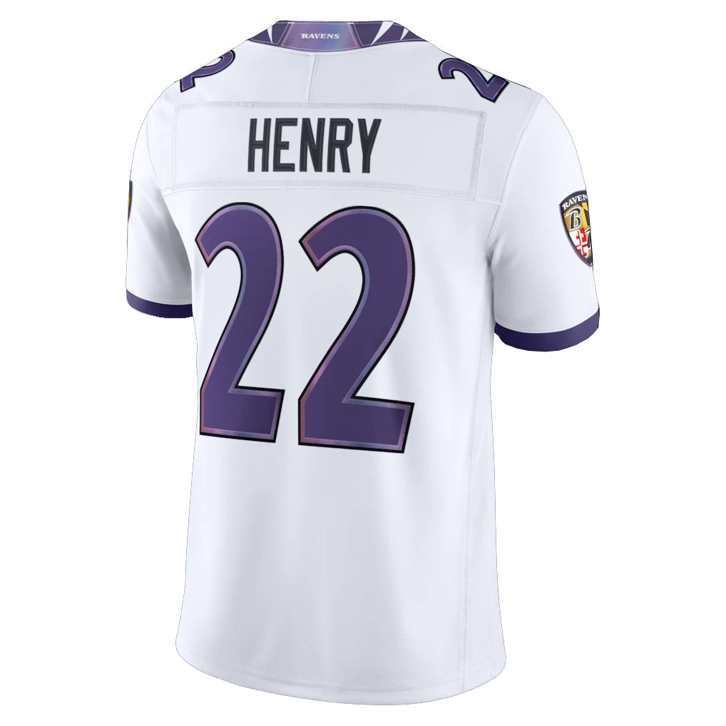 Choea B.Ravens #22 Derrick Henry Player White Limited Elite Home Game Stitched Jerseys