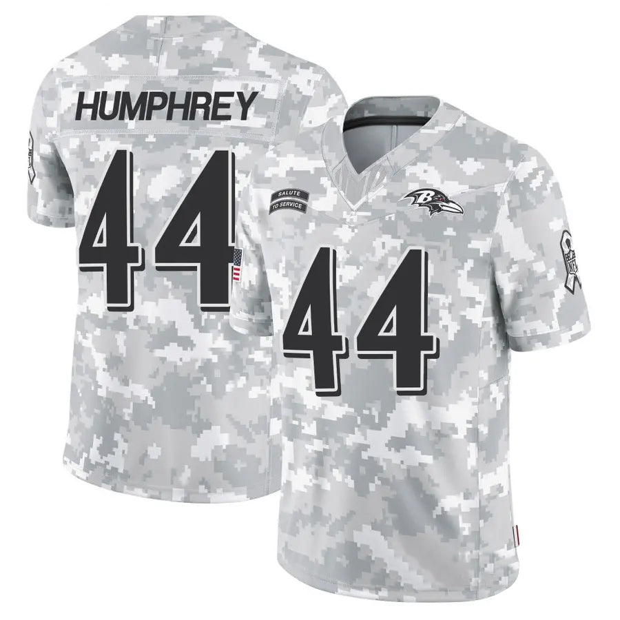 Choea B.Ravens #44 Marlon Humphrey Player Arctic Camo Salute to Service Limited Stitched Jerseys