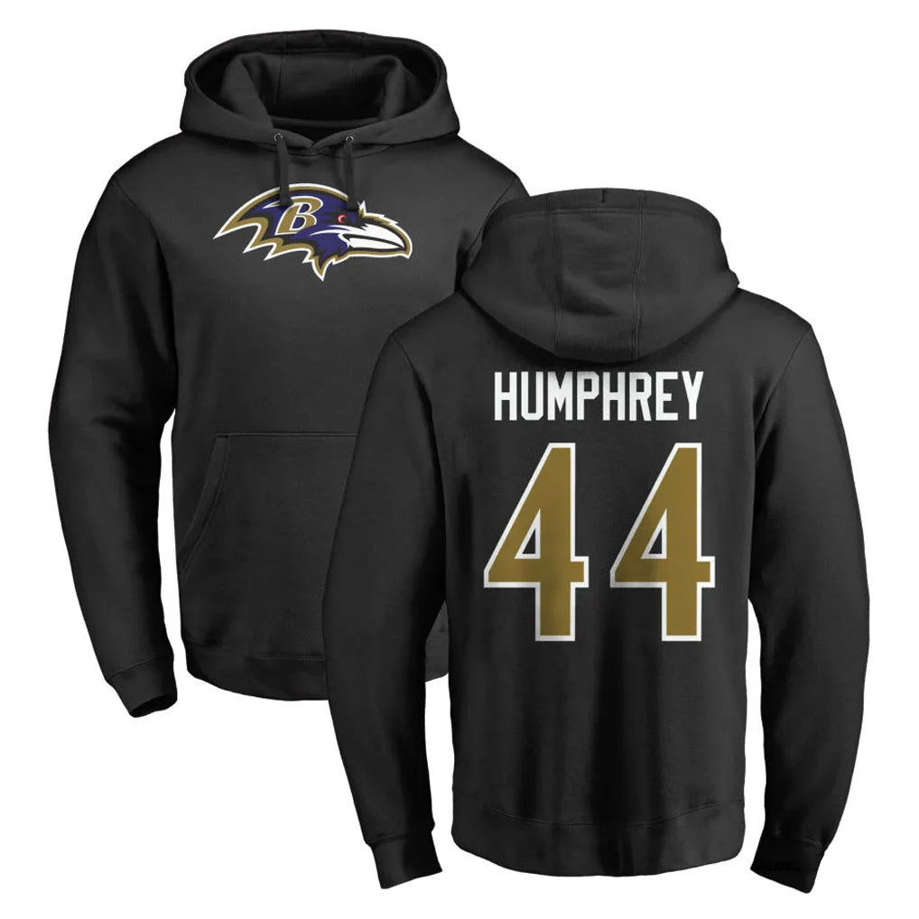 Choea B.Ravens #44 Marlon Humphrey Player Black Pullover Hoodie Stitched Jerseys